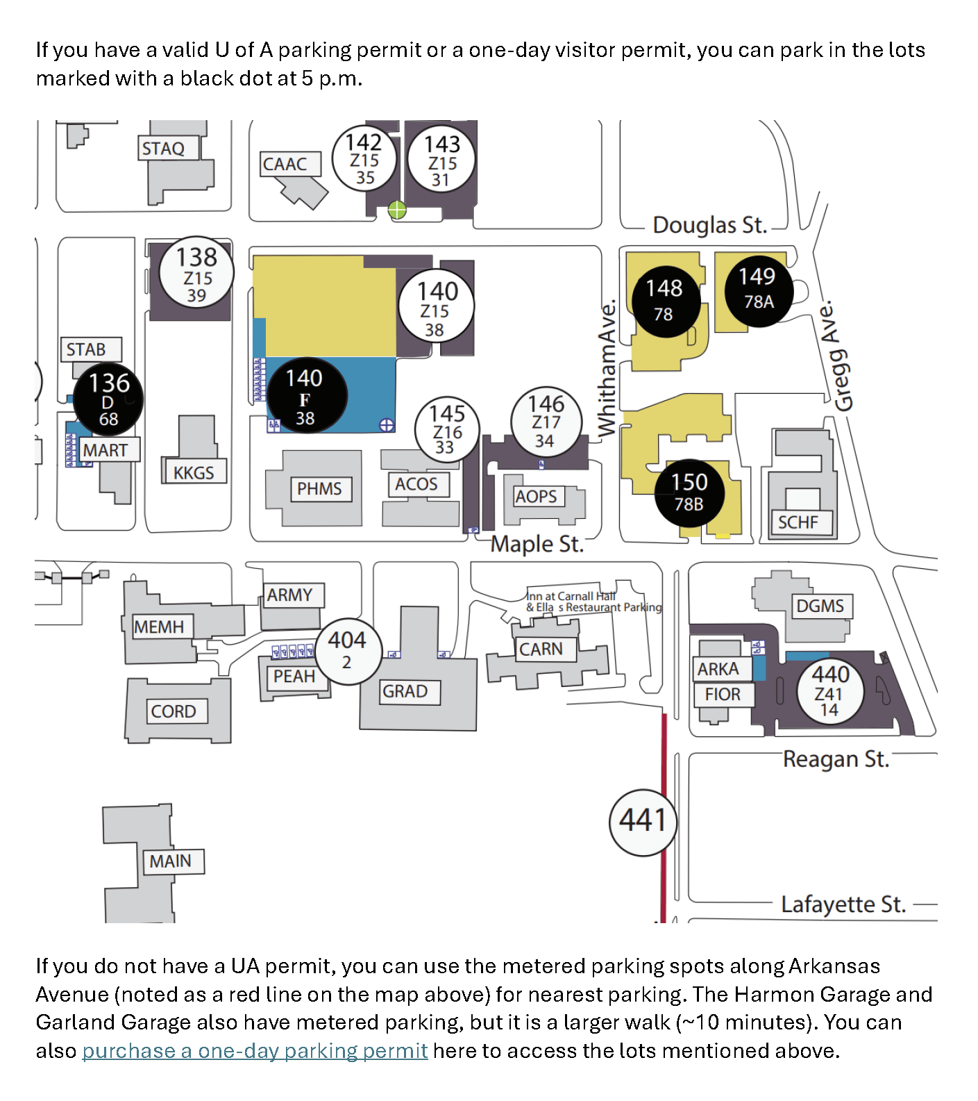 East side parking map